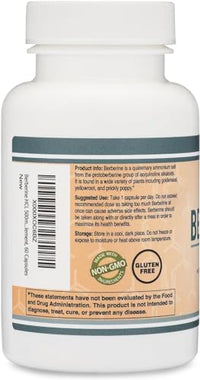 Thumbnail for Berberine Supplement 500mg, High Purity 97% HCl, 60 Capsules (Third Party Tested, Non-GMO, Gluten Free, Vegan Safe) AMPK Activator - Berberine HCL for Cardiovascular Health by Double Wood