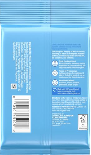 Neutrogena Make-Up Remover Cleansing Towelettes, 7 Count, Packaging May Vary (Pack of 3)