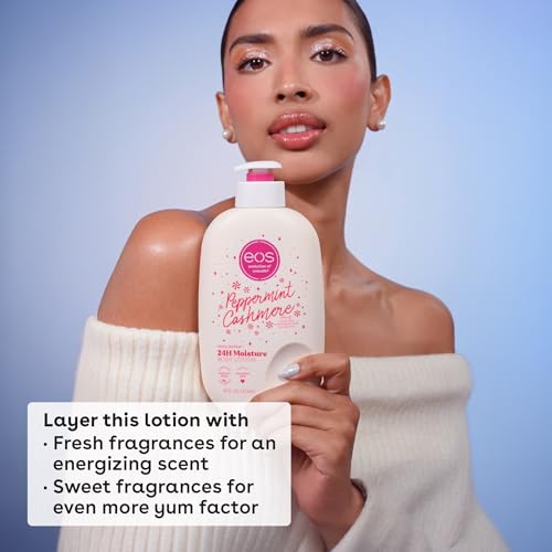 eos Shea Better Travel Size Body Lotion, Peppermint Cashmere, Holiday, Limited Edition Skin Care, 24-Hour Moisture, Body Lotion for Women, travel size toiletries, Vegan, 2.5 fl oz