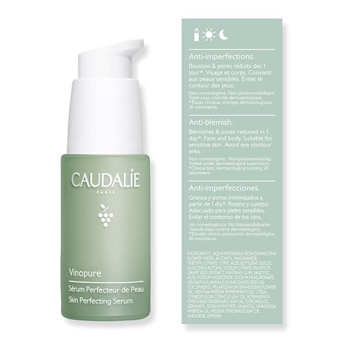 Caudalie Vinopure Natural Salicylic Acid Pore Minimizing Serum with Niacinamide, Skin Perfecting Serum - 30 mL
