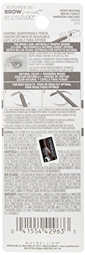 Maybelline New York Brow Precise Shaping Eyebrow Pencil, Deep Brown, 0.02 oz.