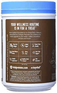Thumbnail for Vital Protein Collagen Peptides, Pasture Raised, Grass Fed, Paleo Friendly, Gluten / Zero Sugar Dairy Free, Chocolate, 32.56 Oz