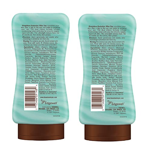Hawaiian Tropic Weightless Hydration After Sun Lotion with Aloe, 6Fl Oz Twin Pack, Hawaiian Tropic Lotion, Moisturizing Lotion, After Sun Care, After Sun Moisturizer, 6Fl Oz each