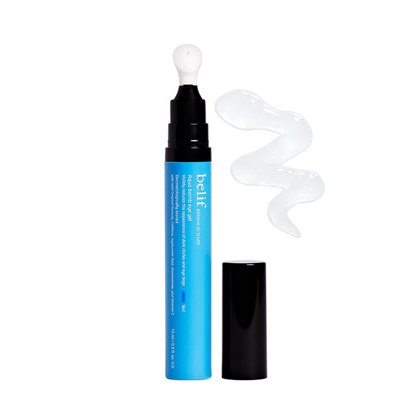 belif Aqua Bomb Cooling Eye Gel - Caffeine & Hyaluronic Acid for Puffiness & Hydration, Niacinamide & Vitamin C for Dark Circles, Adenosine & Collagen for Plumping, Korean Skin Care