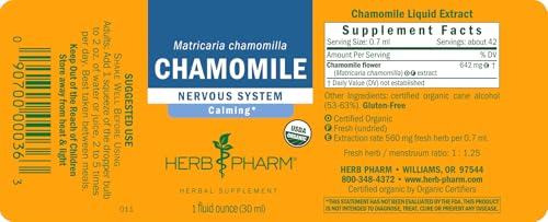 Herb Pharm, Chamomile Extract Organic, 1 Fl Oz