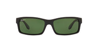 Thumbnail for Ray-Ban RB4151 Rectangular Sunglasses, Black/Polarized Green, 59 mm