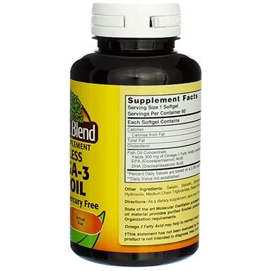 Nature's Blend Omega-3 Fish Oil Odorless 60 Sgels