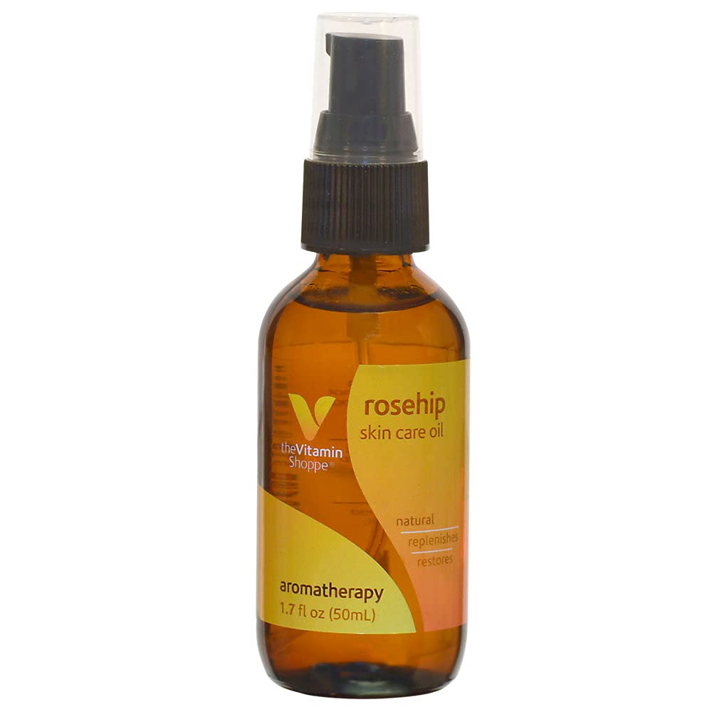 The Vitamin Shoppe Rosehip Oil, Aromatherapy Skin Care Oil, Natural Benefits to Replenishes and Restores (1.7 Fluid Ounces Oil)