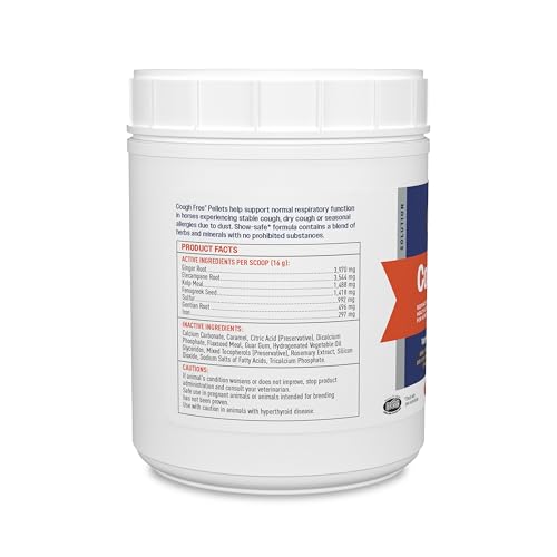 Farnam Cough Free Horse Supplement Pellets, Respiratory Support for Seasonal Allergies, Stable Cough, Lung Support Supplement, Show Safe, Herbal Formula, 2.5 lbs, 70-Day Supply