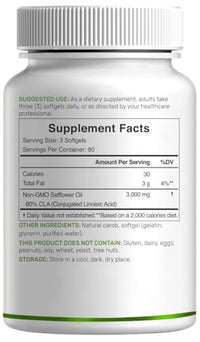 Thumbnail for Ultra Strength CLA 3000mg | 240 Softgels, Active Conjugated Linoleic Acid from Safflower Oil