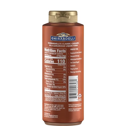 Ghirardelli Caramel Sauce Squeeze Bottle, 16 oz (Pack of 12)