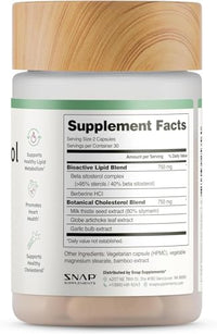 Thumbnail for Snap Supplements Cholesterol Health - Artichoke, Milk Thistle, Garlic, and Berberine Supplement with Beta Sitosterol (95% Plant Sterols) for Digestive and Metabolic Support, 60 Capsules (30 Servings)