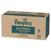 Thumbnail for Pampers Swaddlers Diapers, Size 6 (23-44 lbs), 108 Count, Absorbent, Keeps Baby Dry and Comfortable, Skin Safe Disposable Baby Diaper (Packaging May Vary)