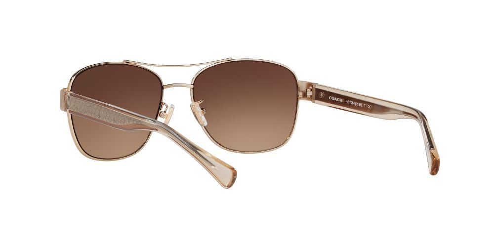 Coach HC7064 Sunglasses, Light Gold/Brown Gradient, 56 mm