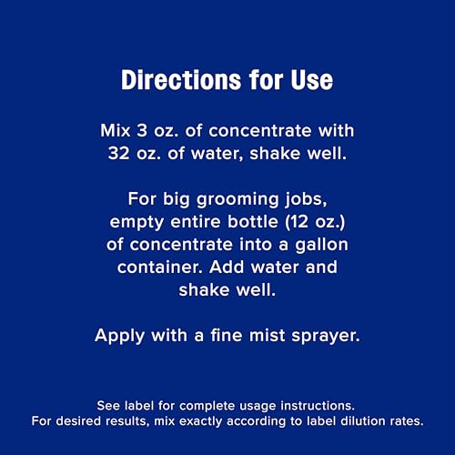 Farnam Laser Sheen Dazzling Shine and Detangler Concentrate for Horses, Repels Dirt and Stains, Makes 1 Gallon of Spray, 12 fluid ounces