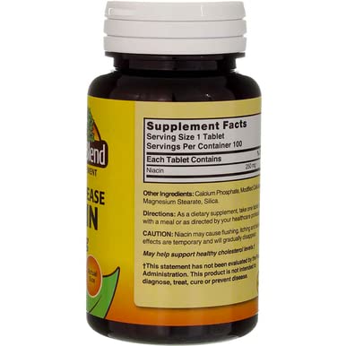 Nature's Blend Niacin Timed Release 250 mg 250 mg 100 Tabs