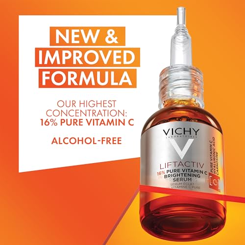 Vichy LiftActiv Vitamin C Serum For Face, Brightening Serum With 15% Pure Vitamin C + Hyaluronic Acid + Vitamin E, Reduces Fine Lines, Smooths Skin Texture, Improves Radiance, Anti Aging