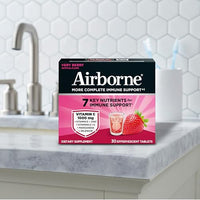 Thumbnail for Airborne 1000mg Vitamin C with Vitamin D & Zinc, Sugar Free Multivitamin Immune Support Supplement, Antioxidants Vitamins A C & Vitamin E, 30 Effervescent Tablets, Very Berry Flavor