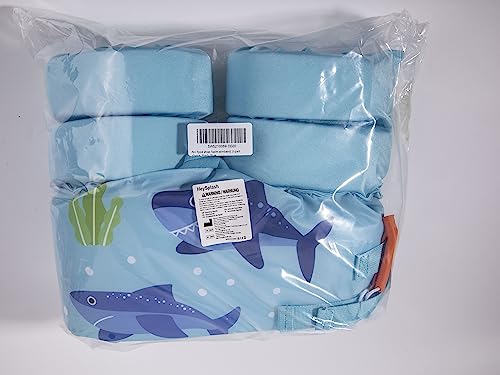 HeySplash Swim Vest for Kids, Toddler Pool Floaties Fit 31-66 Lbs, Children Swimming Vest with Adjustable Strap, Swim Jacket Water Wing Arm Float, Puddle Beach Boat Jumper Boy Girl Age 2-7,Blue Shark