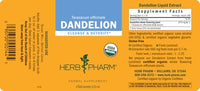 Thumbnail for Herb Pharm Certified Organic Dandelion Liquid Extract for Cleansing and Detoxification, Organic Cane Alcohol, 4 Ounce