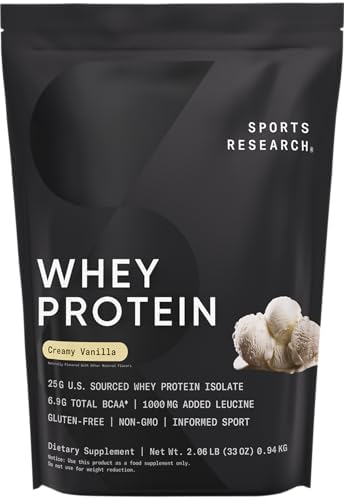 Sports Research® Creatine Monohydrate (60 Servings) & Vanilla Whey Protein (26 Servings), The Dynamic Duo for Lean Muscle Building, Improved Performance, Strength & Workout Recovery - Sports Nutrition