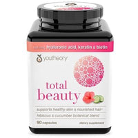 Thumbnail for Youtheory Total Beauty, Hibiscus and Cucumber Botanical Blend. 90 Capsules