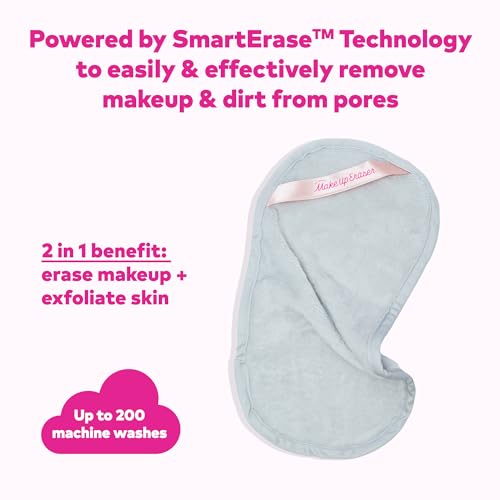 The Original MakeUp Eraser PRO, Effortlessly Remove All Makeup Using Only Water, Including Waterproof Mascara, Eyeliner, Foundation, Lipstick, Sunscreen, and More! Cool Gray, 1ct.