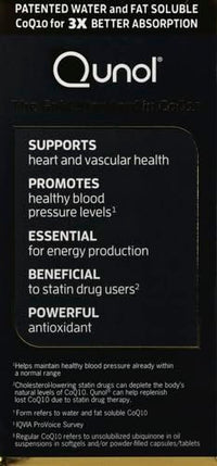 Thumbnail for Qunol Ultra CoQ10 100mg, 3x Better Absorption, Patented Water and Fat Soluble Natural Supplement Form of Coenzyme Q10, Antioxidant for Heart Health, 120 Count Softgels