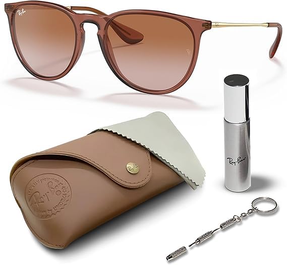 Ray-Ban RB4171 ERIKA CLASSIC Phantos Shaped Non-Polarized Sunglasses for Women – Includes Official RAYBAN Eyewear Kit – Ideal Formal & Casual Wear Sunglasses – Gradient Brown Lens
