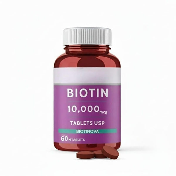 Image 1 of Forte Biotin 10000mcg for Hair Growth, Skin & Nails – 60 Veg Tablets.
