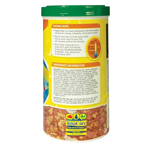 TetraPond Pond Flakes, Complete Nutrition for Smaller Pond Fish, Fish Food for Goldfish and Koi Fish, 6.35 Ounces