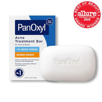 Thumbnail for PanOxyl Acne Treatment Bar with 10% Benzoyl Peroxide, Maximum Strength Bar Soap for Face, Chest and Back, Benzoyl Peroxide Soap Body Wash, Vegan, For Acne Prone Skin, 4 oz