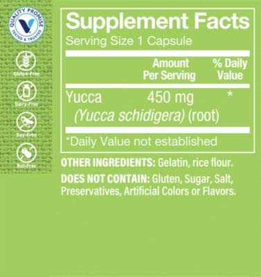 The Vitamin Shoppe Yucca 450MG, A Traditional Herb (Yucca Schidigera Root), Immune Support (100 Capsules)
