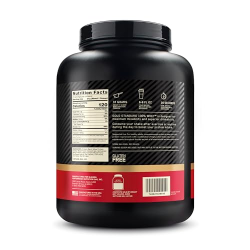 Optimum Nutrition Gold Standard 100% Whey Protein Powder, Delicious Strawberry, 5 Pound (Packaging May Vary)