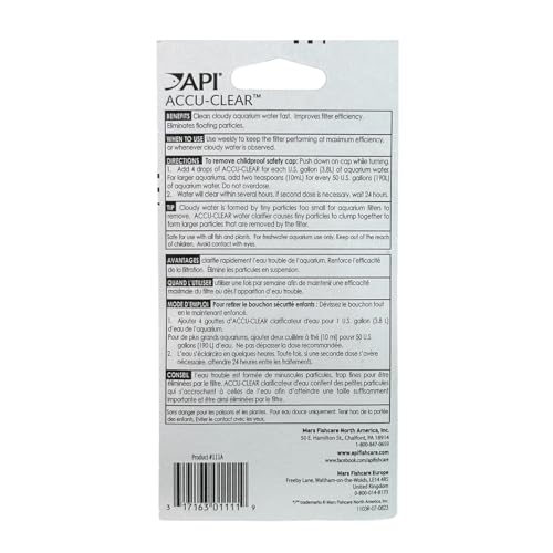 API ACCU-CLEAR Freshwater Aquarium Water Clarifier 1.25-Ounce Bottle (111A)