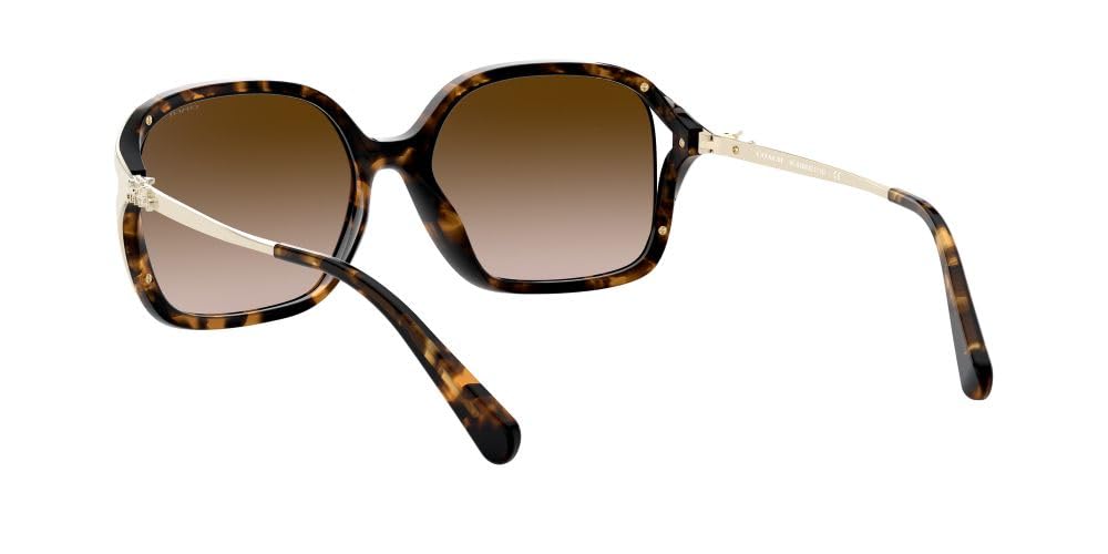 COACH HC8280U Universal Fit Sunglasses, Dark Tortoise/Brown Gradient, 57 mm