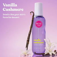 Thumbnail for eos Cashmere Body Mist, Vanilla Cashmere, Soft Musk, Cozy Caramel, Hair Mist, Body Spray for Women Moisturizing, Hyaluronic Acid, Vanilla Body Spray, Vegan, Cruelty-free, 6 fl oz
