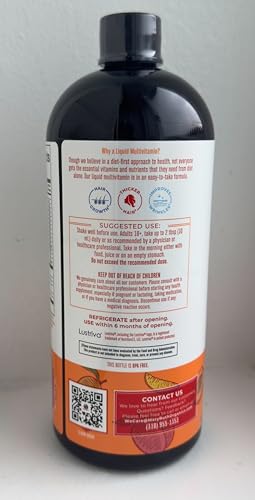 MARYRUTH'S Liquid Multivitamin+Hair Growth | Clinically Tested for Thicker Hair & Facial Wrinkles in Women | Biotin 10000mcg | Lustriva Hair Growth Supplement | Skin Care | Age 18+ | 30 Fl Oz