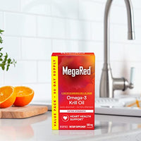Thumbnail for MegaRed Antarctic Krill Oil 500mg Omega 3 Fatty Acid Supplement, Extra Strength EPA & DHA Krill Oil Softgels (90cnt Box), Astaxanthin, Heart Health Supplement with No Fish Oil Aftertaste