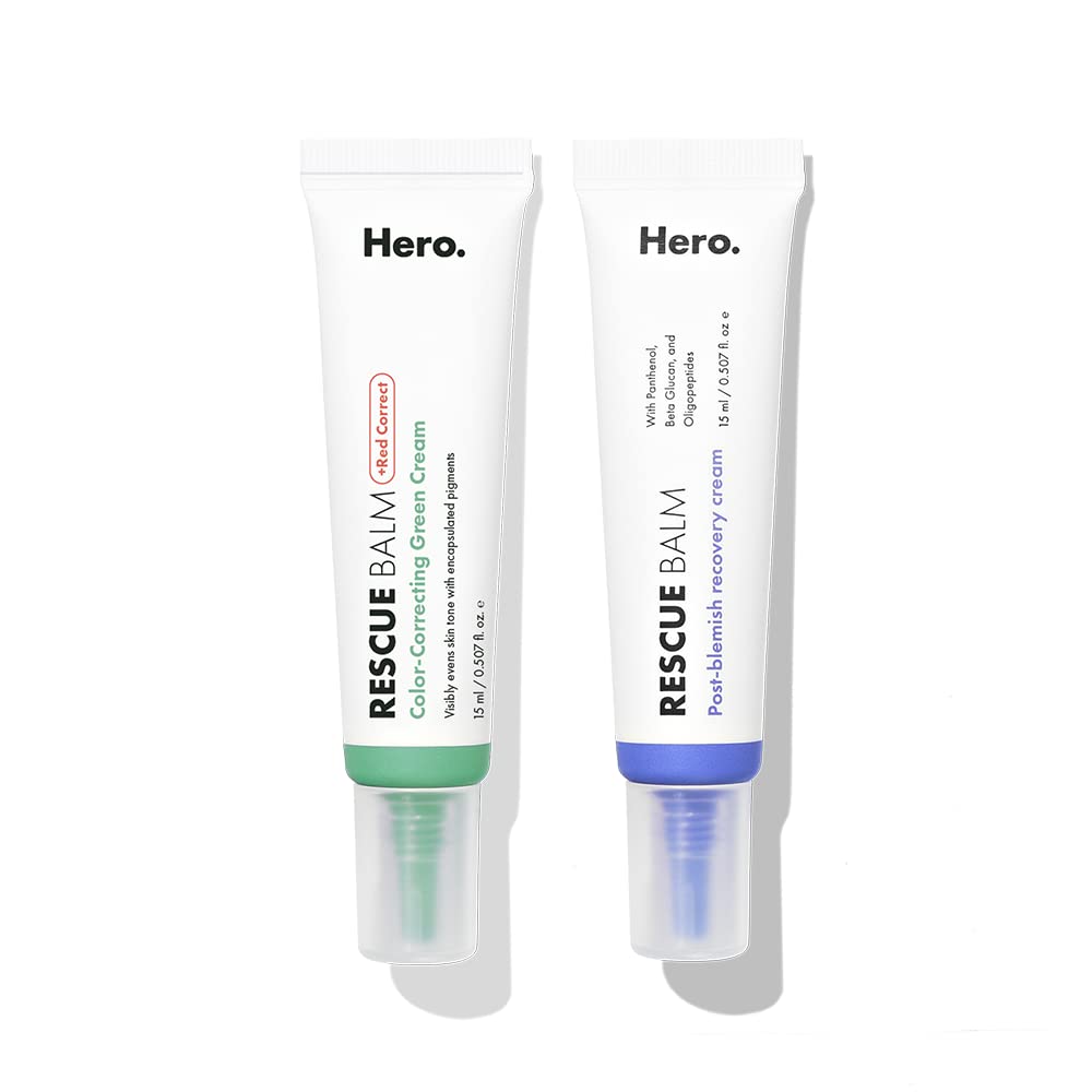 Hero Cosmetics Rescue Balm Bundle - Post-Blemish Recovery Cream for Dry, Red Skin (2 Pack)