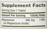 Thumbnail for Nature's Bounty Magnesium 500 mg Tablets 100 Ea