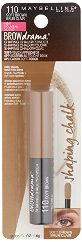 Maybelline New York Brow Drama Shaping Chalk Powder, Soft Brown, 0.035 fl. oz.