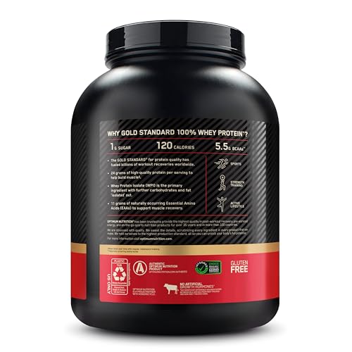 Optimum Nutrition Gold Standard 100% Whey Protein Powder, Double Rich Chocolate, 5 Pound (Packaging May Vary)