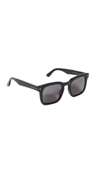 Tom Ford Women's Dax Sunglasses, Shiny Black/Smoke, One Size