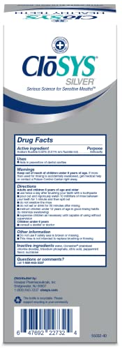 Thumbnail for CloSYS Silver Healthy Teeth Anti-Cavity Oral Rinse, 32 Fl Oz (Pack of 2), Fluoride Mouthwash For Adults, Non-Burning, Non-Irritating