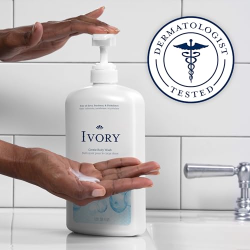 Ivory Body Wash, Designed for the Whole Family, Gentle Formula, Free of Dyes Heavy Perfumes Parabens Phthalates & Silicones, Original Scent, 35 oz