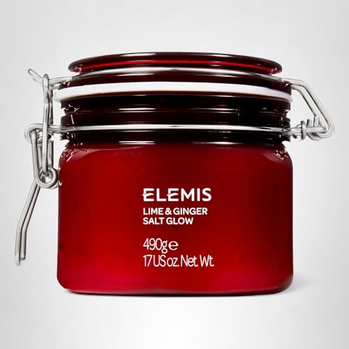 ELEMIS Exotic Lime & Ginger Salt Glow 490g, Invigorating Salt Scrub To Exfoliate & Soften Skin