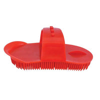 Thumbnail for Horse Grooming Curry Comb Red Color Plastic with Adjustable Strap