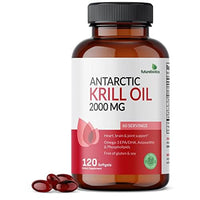 Thumbnail for Futurebiotics Antarctic Krill Oil 2000mg with Astaxanthin, Omega-3s EPA, DHA and Phospholipids - 100% Pure Premium Krill Oil Heavy Metal Tested, Non GMO – 120 Softgels