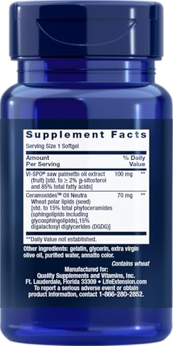 Life Extension Hair Growth for Women, hair growth supplement, fullness and density, Ceramosides™, VI-SPO®, non-GMO, 1-daily, gluten-free, 30 softgels
